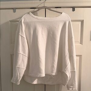 We The Free Cream Ribbed Sweatshirt